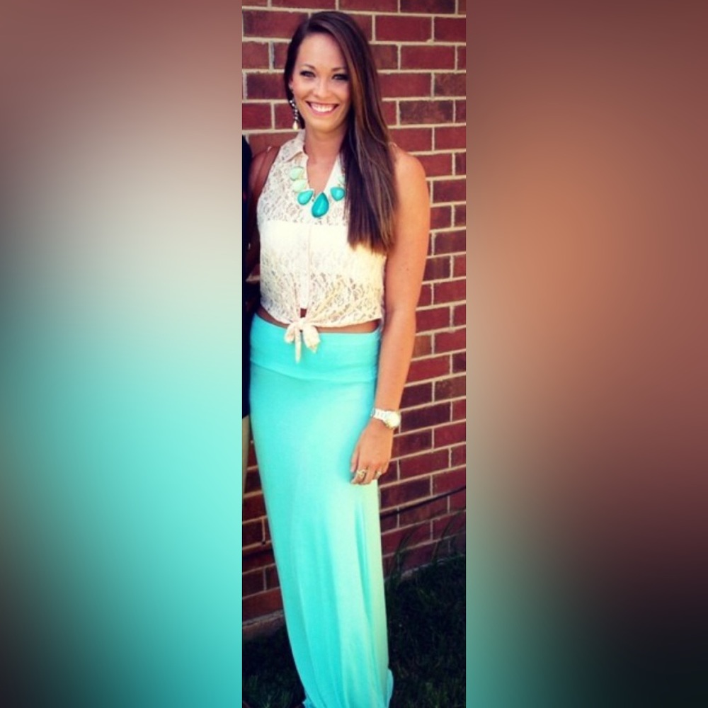 Baby Blue Maxi Skirt (size M)
